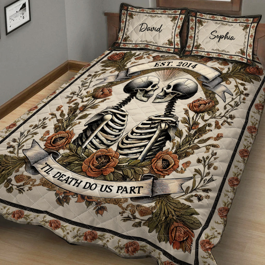 Til Death Do Us Part - Personalized Skull Quilt Set