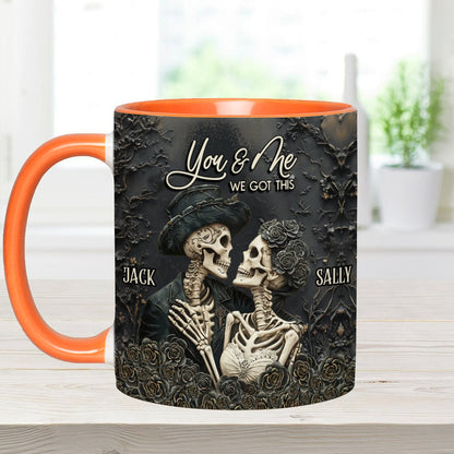 You & Me - Personalized Skull Accent Mug