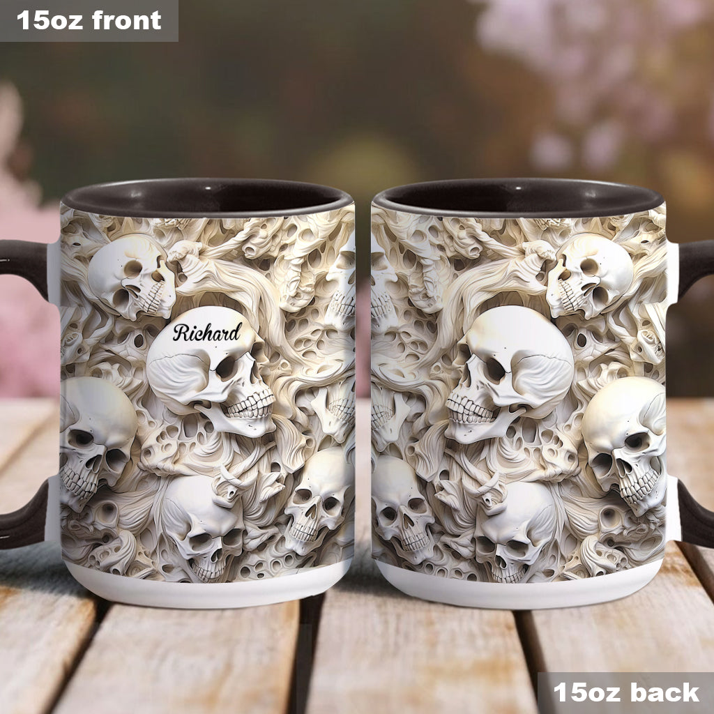 White Skull - Personalized Skull Accent Mug