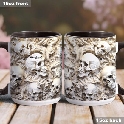 White Skull - Personalized Skull Accent Mug