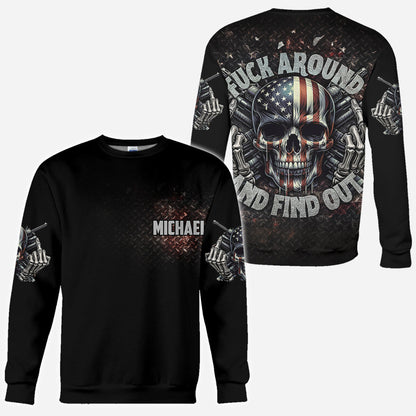 American Flag Skeleton - Personalized Skull All Over Shirt