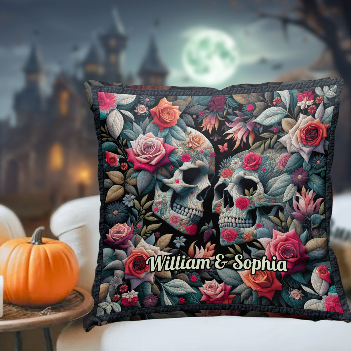 Til Death Do Us Part - Personalized Skull Throw Pillow