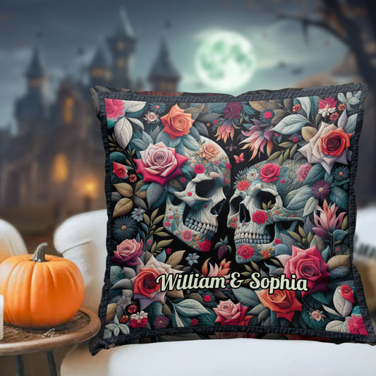 Til Death Do Us Part - Personalized Skull Throw Pillow