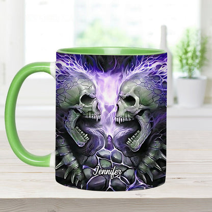 Evil Fire Skull - Personalized Skull Accent Mug