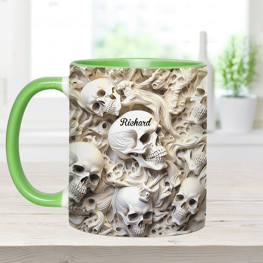 White Skull - Personalized Skull Accent Mug