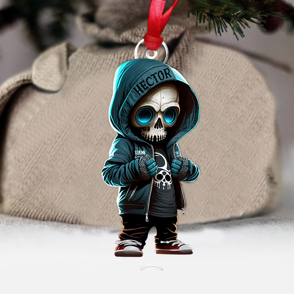 Stylish Skeleton - Personalized Skull Custom Shaped Ornament