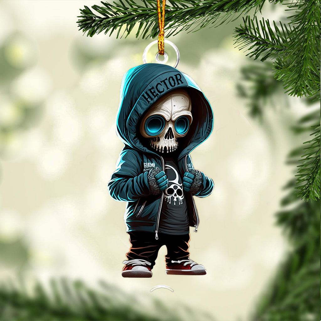Stylish Skeleton - Personalized Skull Custom Shaped Ornament