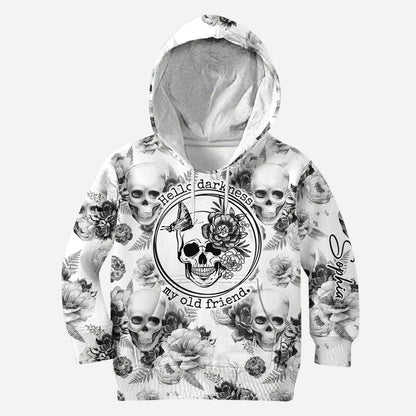 Pink Roses Skull - Personalized Skull Hoodie and Leggings