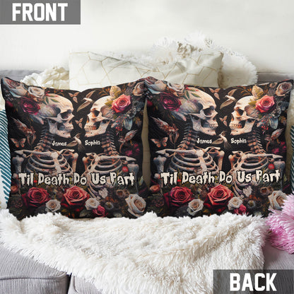 Til Death Do Us Part - Personalized Skull Throw Pillow