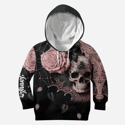 Roses And Skull - Personalized Skull Hoodie and Leggings