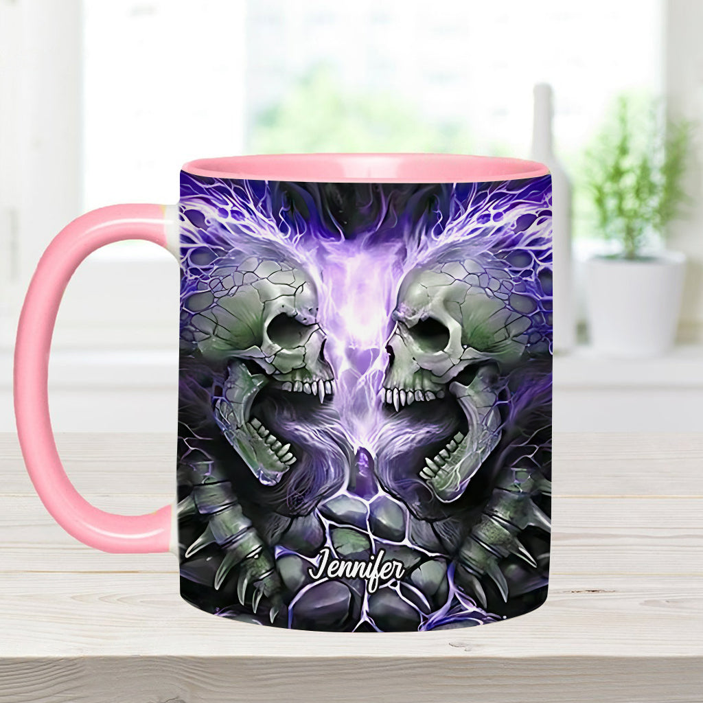 Evil Fire Skull - Personalized Skull Accent Mug