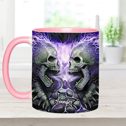 Evil Fire Skull - Personalized Skull Accent Mug