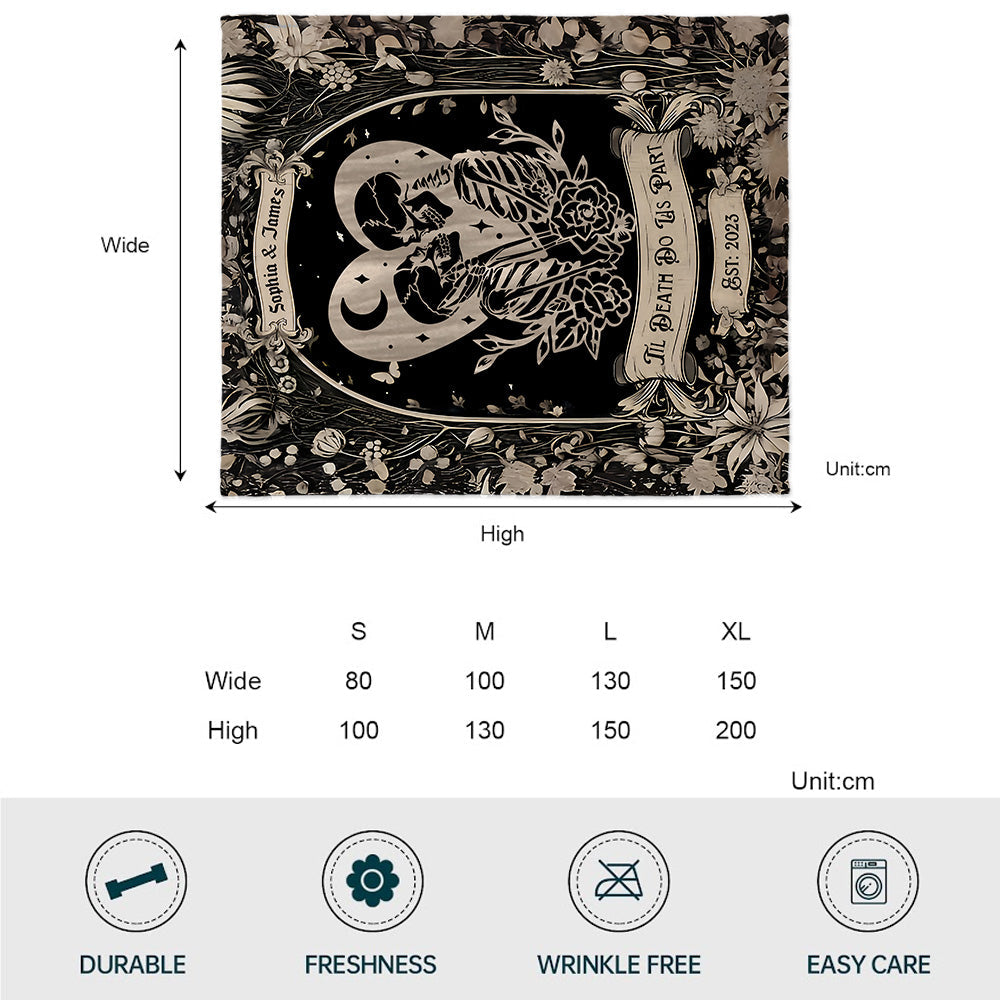 Till Death Do Us Part - Personalized Skull Blanket