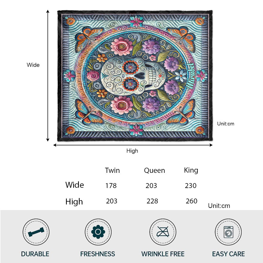 Beautiful Skull - Personalized Skull Quilt