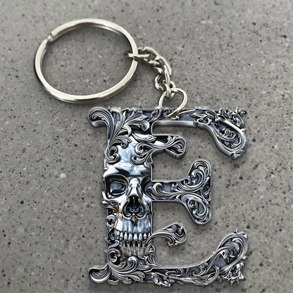 Skull Alphabet - Personalized Skull Keychain