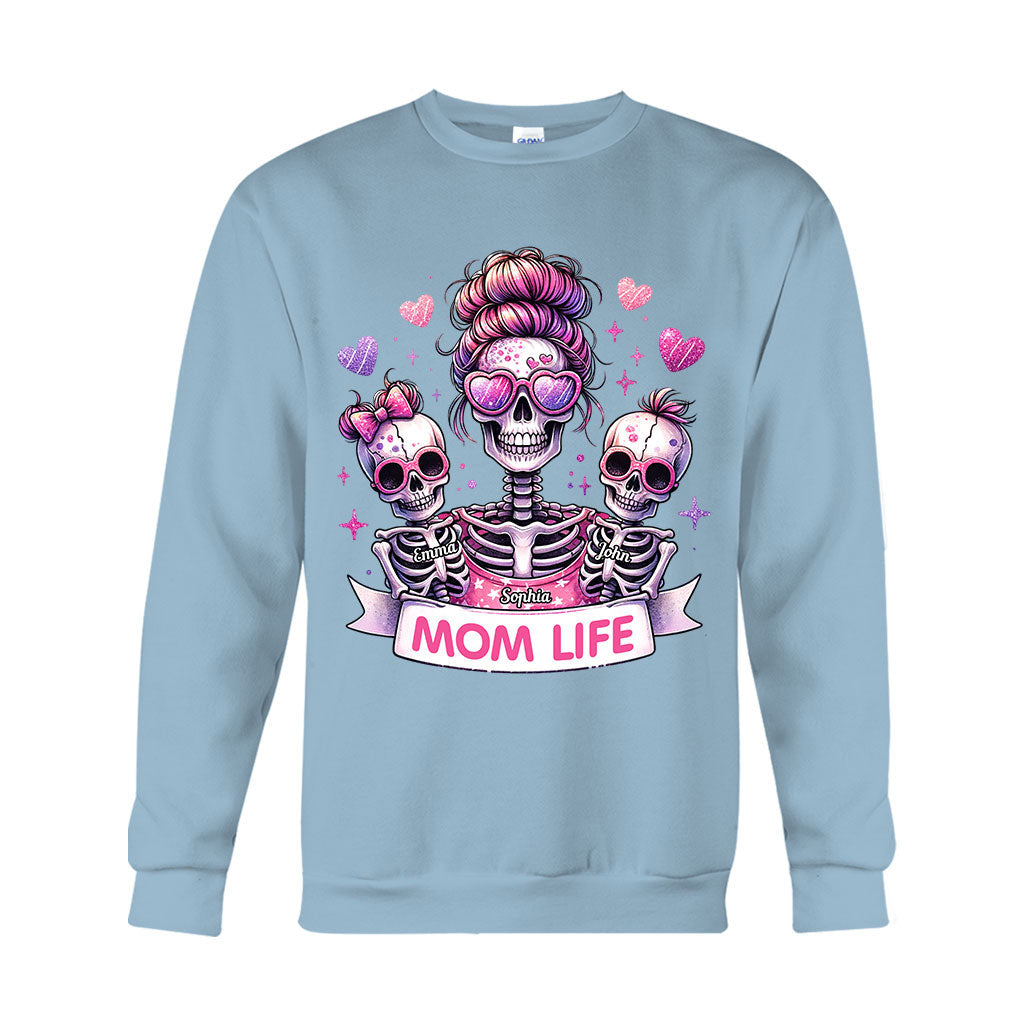 Mom Life - Personalized Skull T-shirt And Hoodie