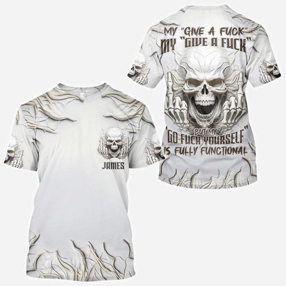 Sarcasm White Skull - Personalized Skull All Over Shirt