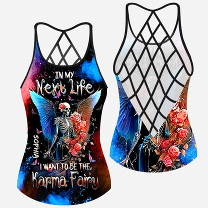 In My Next Life I Want To Be The Karma Fairy - Personalized Skull Cross Tank Top