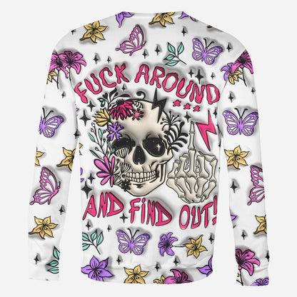 Fuck Around & Find Out - Personalized Skull All Over Shirt