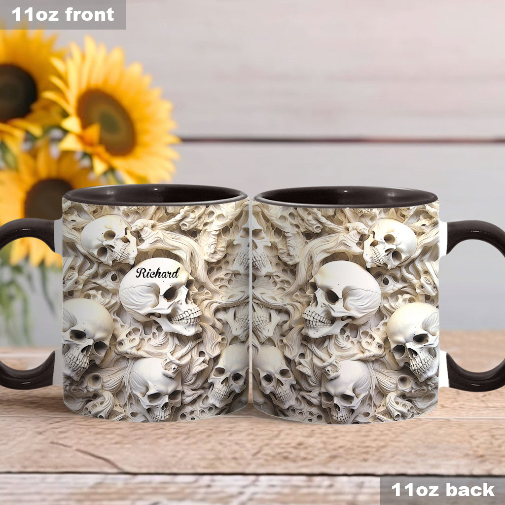 White Skull - Personalized Skull Accent Mug