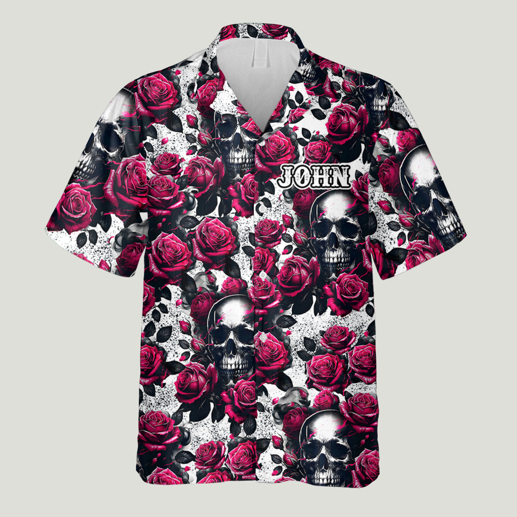 Rose Skull Summer - Personalized Skull Hawaiian Shirt