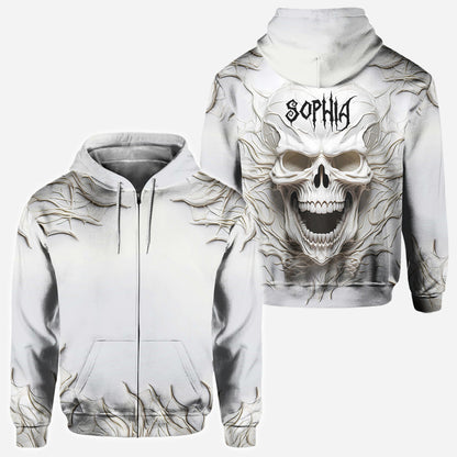 Beautiful White Skeleton - Personalized Skull All Over Shirt