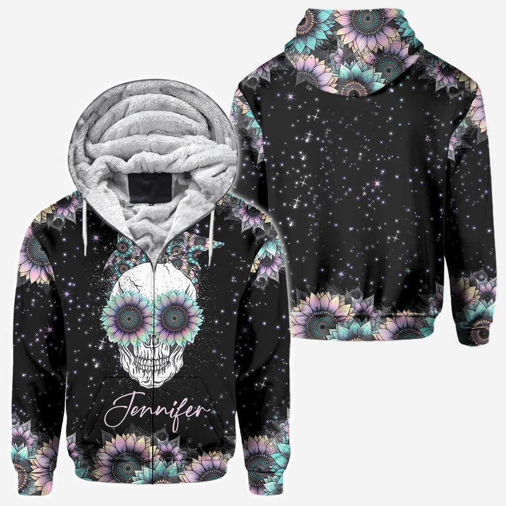 Zero F Given Pink Blue Sunflower - Personalized Skull All Over Shirt