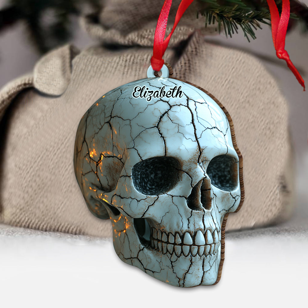 Stunning White Skull - Personalized Skull Ornament