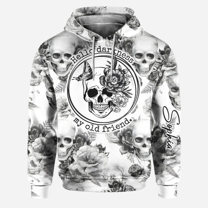 Pink Roses Skull - Personalized Skull Hoodie and Leggings