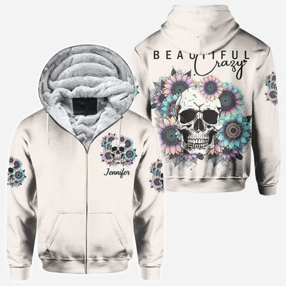 Beautiful Crazy - Personalized Skull All Over Shirt