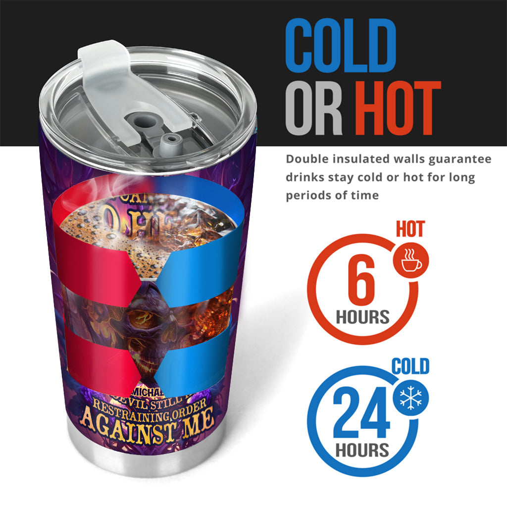 I Can't Go - Personalized Skull Tumbler