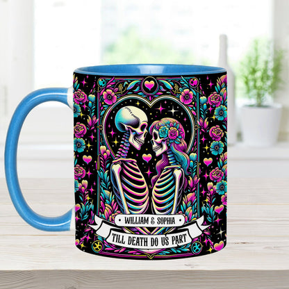 Till Death Do Us Apart - Personalized Skull Accent Mug