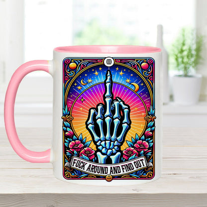 Fck Around And Find Out - Personalized Skull Accent Mug