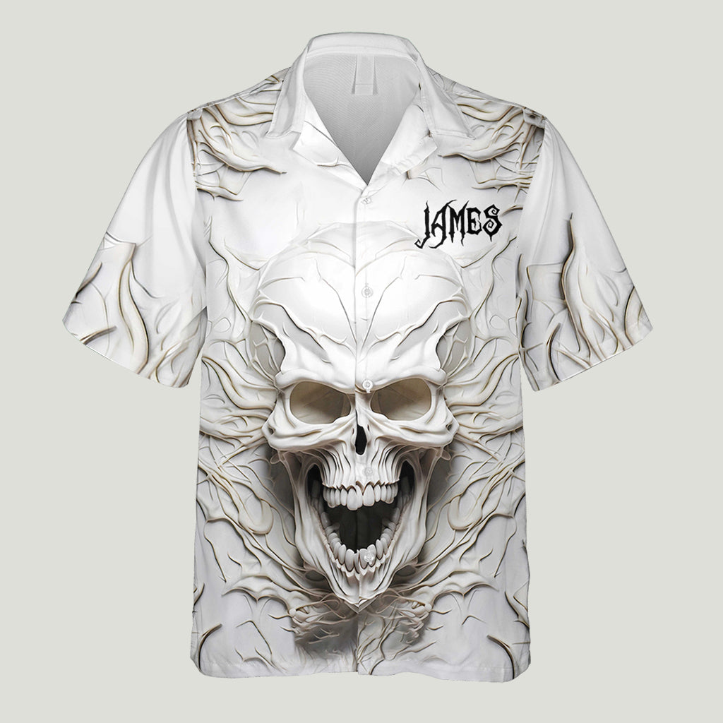 Black Skull - Personalized Skull Hawaiian Shirt