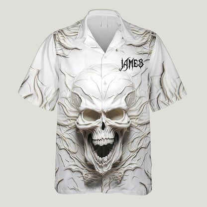Black Skull - Personalized Skull Hawaiian Shirt