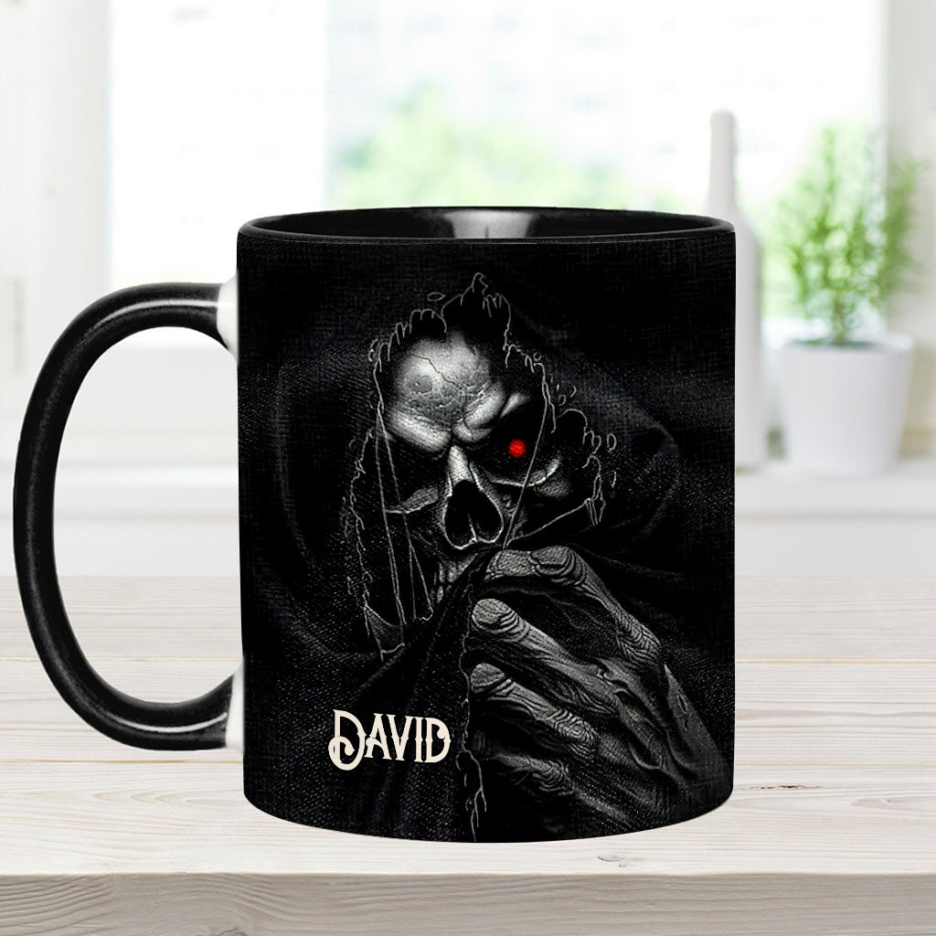 The Hidden Face - Personalized Skull Accent Mug