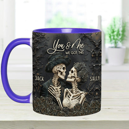You & Me - Personalized Skull Accent Mug