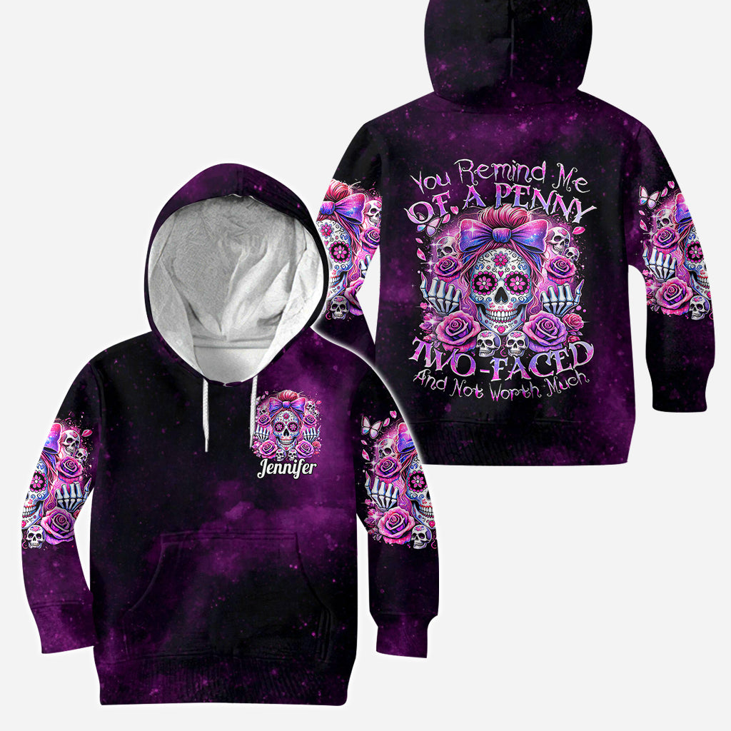 You Remind Me Of A Penny Two-Faced - Personalized Skull Hoodie and Leggings