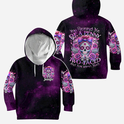 You Remind Me Of A Penny Two-Faced - Personalized Skull Hoodie and Leggings