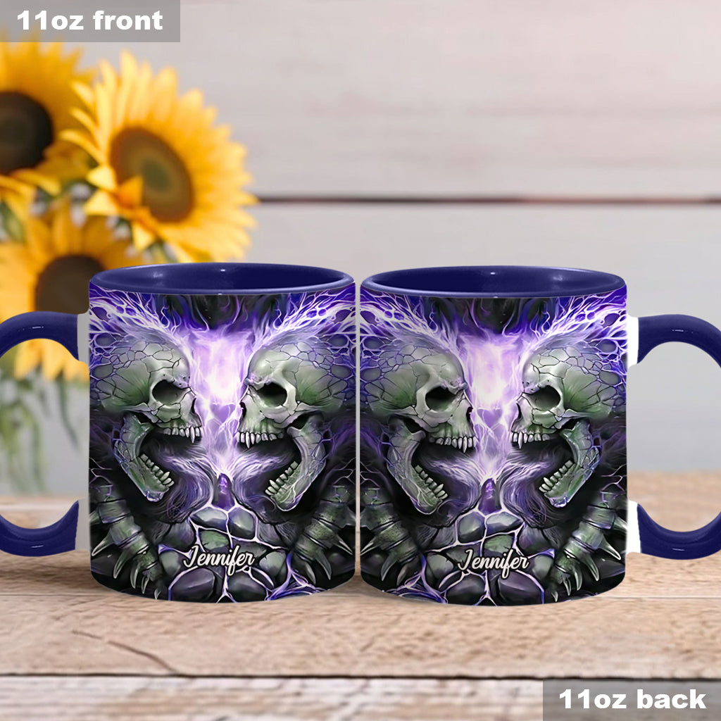Evil Fire Skull - Personalized Skull Accent Mug