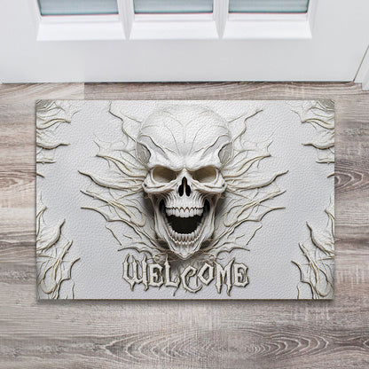 Welcome White Skull - Skull Doormat