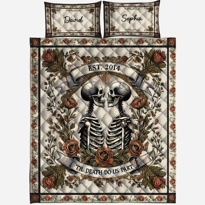 Til Death Do Us Part - Personalized Skull Quilt Set
