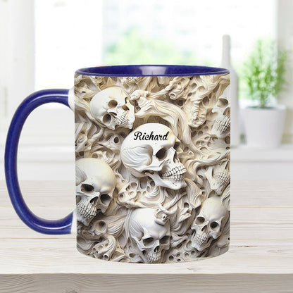 White Skull - Personalized Skull Accent Mug