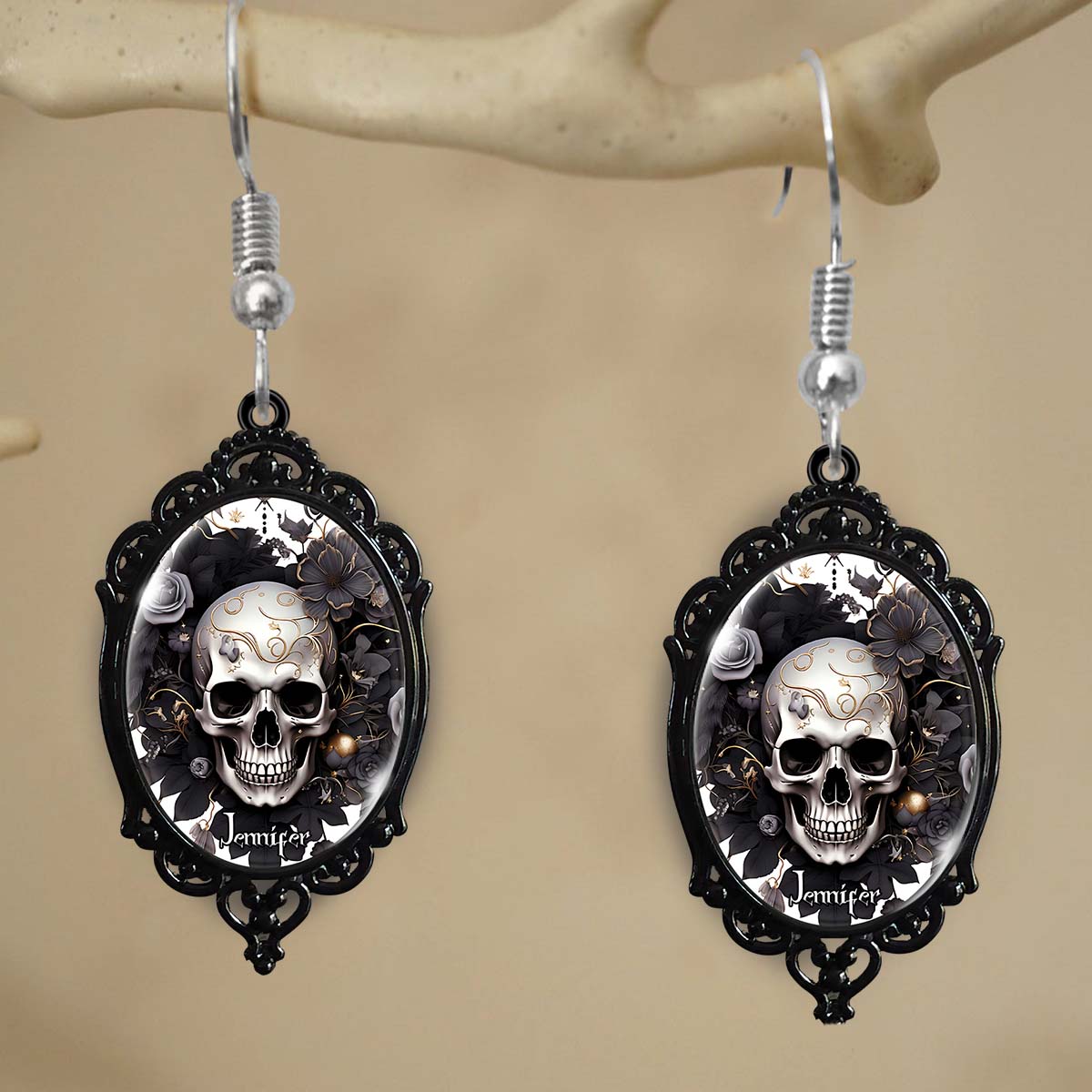 Mysterious Skull - Personalized Skull Earrings
