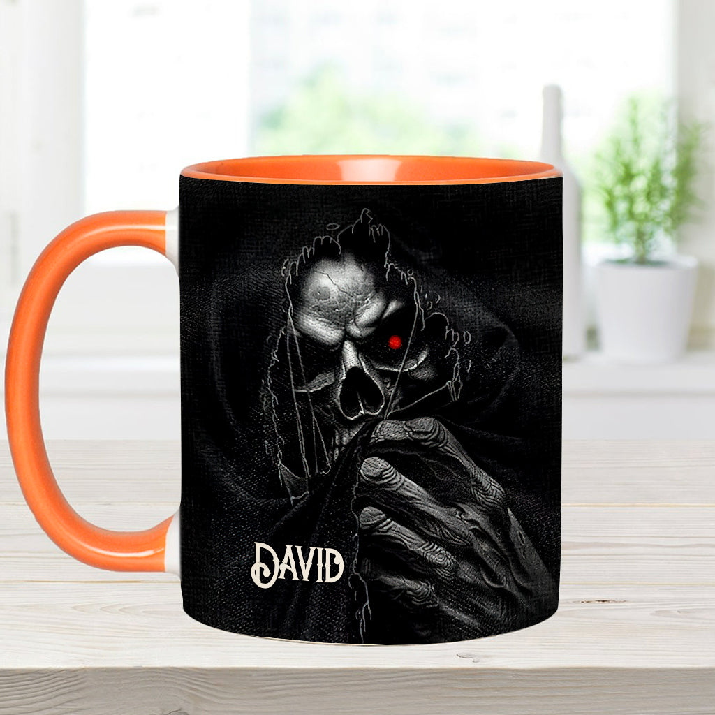 The Hidden Face - Personalized Skull Accent Mug