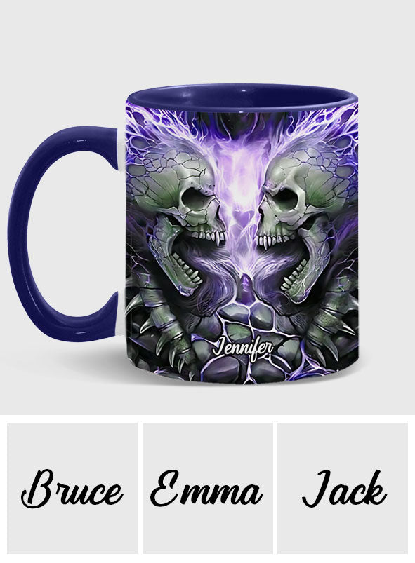 Evil Fire Skull - Personalized Skull Accent Mug