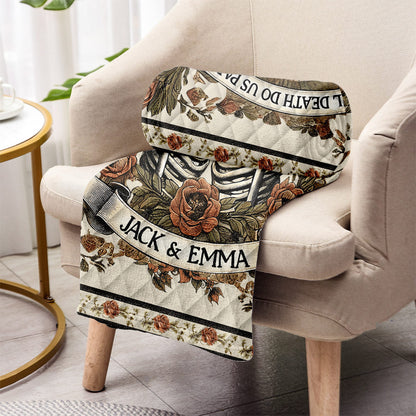 Till Death Do Us Part - Personalized Skull Blanket