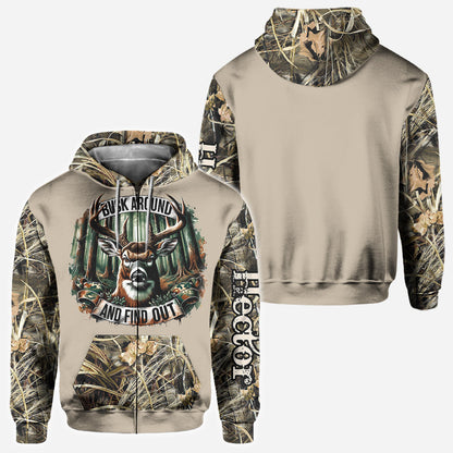 Buck Around And Find Out - Personalized Hunting All Over Shirt