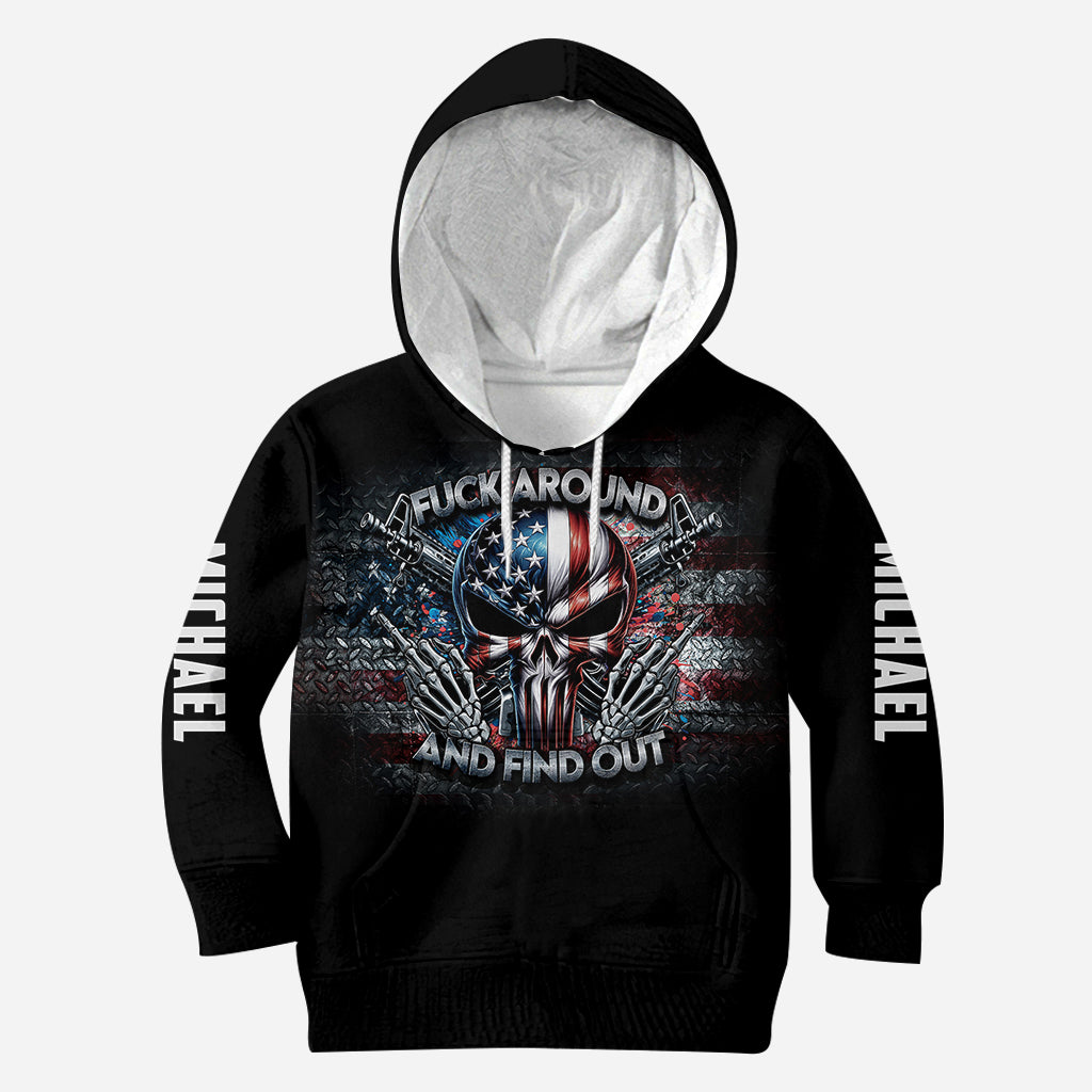 Protected by Fck Around and Find out Surveillance - Personalized Skull All Over Shirt