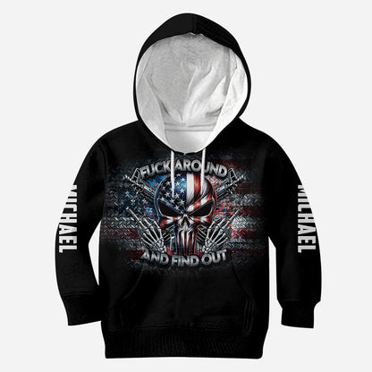 Protected by Fck Around and Find out Surveillance - Personalized Skull All Over Shirt